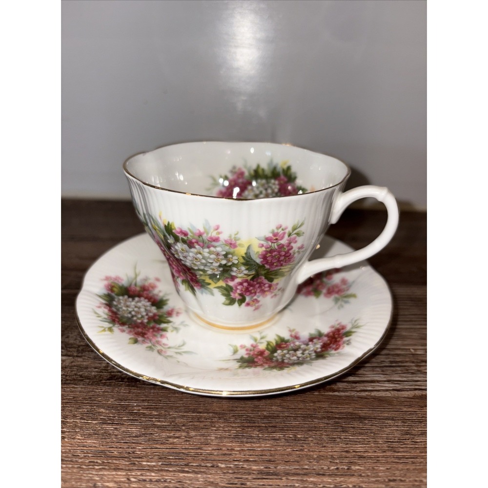 Vintage Royal Albert Hawthorne Bone China Blossom Time Tea Cup & Saucer